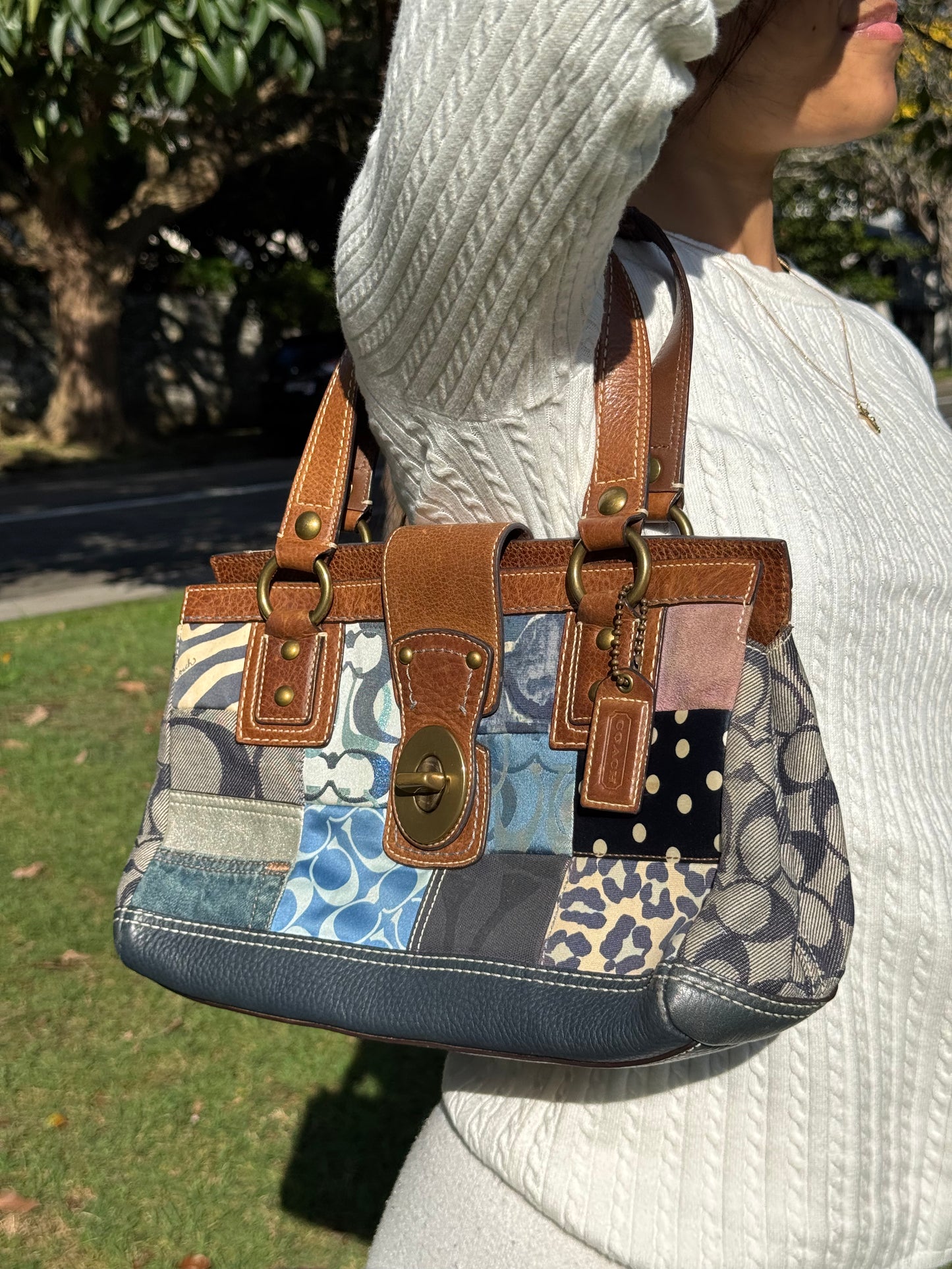 Denim Patchwork Coach Rare