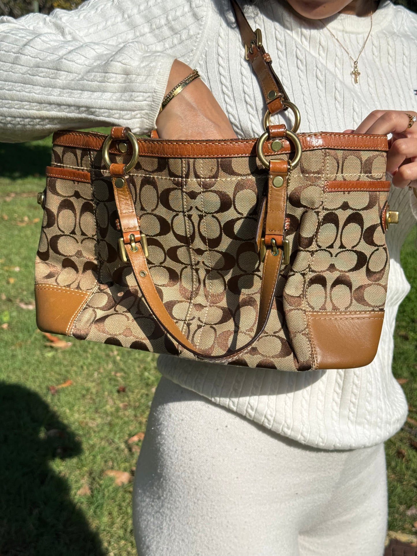 Caramel Coach Tote